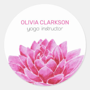 Sticker Rond Aquarelle Lotus Fleur