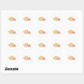 Sticker Rond Aquarelle Macarons avec cerise (Feuille)
