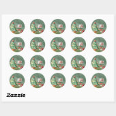 Sticker Rond Aquarelle magique (Feuille)