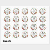 Sticker Rond Aquarelle magique mignonne Ladybug fille Anniversa (Feuille)