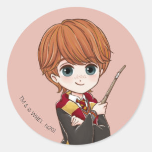 Sticker Rond Aquarelle Magique Ron Weasley
