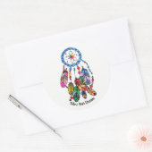 Sticker Rond Aquarelle magnifique arc-en-ciel attrape rêve (Enveloppe)