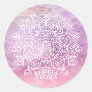 Sticker Rond Aquarelle Mandala Guérison Holistique & Spirituel