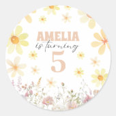 Sticker Rond Aquarelle marguerite Anniversaire (Devant)