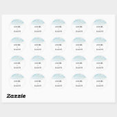 Sticker Rond Aquarelle Mariage bleu et or (Feuille)