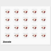 Sticker Rond Aquarelle mariage Bourgogne Floral (Feuille)