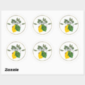 Sticker Rond Aquarelle Mariage citron citron (Feuille)