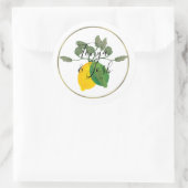 Sticker Rond Aquarelle Mariage citron citron (Sac)