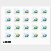 Sticker Rond Aquarelle Mariage citron Favoriser (Feuille)