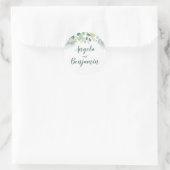 Sticker Rond Aquarelle Mariage de verdure (Sac)