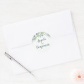 Sticker Rond Aquarelle Mariage de verdure (Enveloppe)