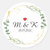 Sticker Rond Aquarelle Mariage de verdure (Devant)