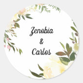 Sticker Rond Aquarelle Mariage floral (Devant)