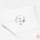Sticker Rond Aquarelle Mariage floral (Enveloppe)