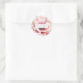 Sticker Rond Aquarelle mariage Floral Plum Favoriser (Sac)