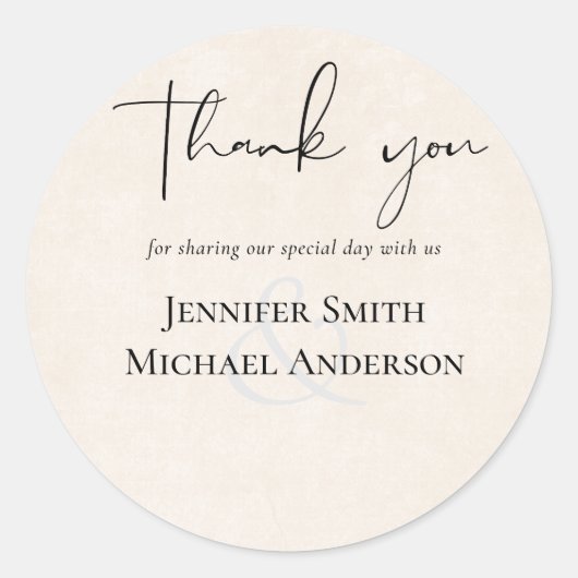 Sticker Rond Aquarelle Mariage gris Peach BUDGET (Devant)