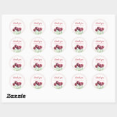 Sticker Rond Aquarelle mariage violet rose Alliances (Feuille)