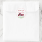 Sticker Rond Aquarelle mariage violet rose Alliances (Sac)