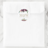 Sticker Rond Aquarelle mariée chambre Monogramme or blanc (Sac)