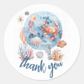 Sticker Rond "Aquarelle marine Coral Reef Delties (Devant)