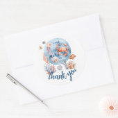 Sticker Rond "Aquarelle marine Coral Reef Delties (Enveloppe)