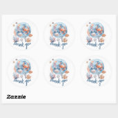 Sticker Rond "Aquarelle marine Coral Reef Delties (Feuille)