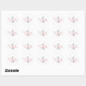 Sticker Rond Aquarelle Martini Pink Bow Attache Le noeud (Feuille)