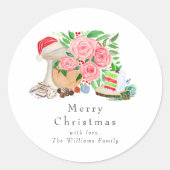 Sticker Rond Aquarelle Mélange Noël Avec Desserts De Vacances (Devant)