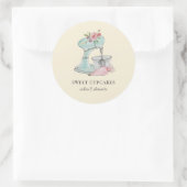 Sticker Rond Aquarelle Mélangeur de gâteau Boulangerie pêche (Sac)