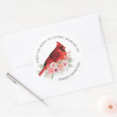 Sticker Rond Aquarelle Memorial Bird Seed Cardinal Favoriser (Enveloppe)