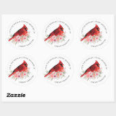 Sticker Rond Aquarelle Memorial Bird Seed Cardinal Favoriser (Feuille)