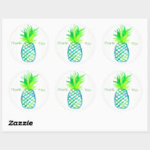 Sticker Rond Aquarelle Merci ananas (Feuille)