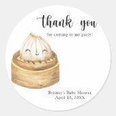 Sticker Rond Aquarelle - merci baby shower (Devant)