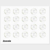 Sticker Rond Aquarelle Merci de Baby shower vert (Feuille)