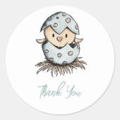 Sticker Rond Aquarelle Merci d'oiseaux (Devant)