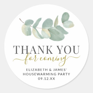 Sticker Rond Aquarelle Merci Eucalyptus pour venir