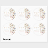 Sticker Rond Aquarelle Merci Floral (Feuille)