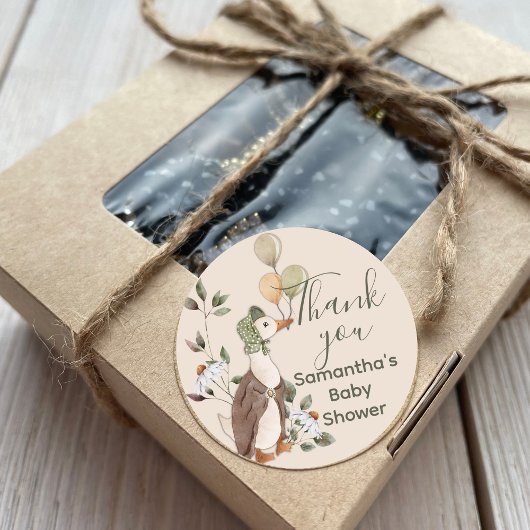 Sticker Rond Aquarelle Mère Oie Daisy Fleurs Merci