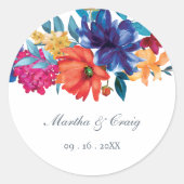 Sticker Rond Aquarelle mexicaine Fleur Mariage (Devant)