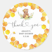 Sticker Rond Aquarelle miel ours merci (Devant)