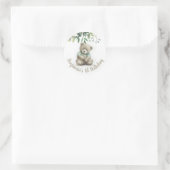 Sticker Rond Aquarelle mignonne Ours En Teddy Feuilles N'import (Sac)