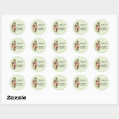 Sticker Rond Aquarelle mignonne Sloth & Feuilles tropicaux Anni (Feuille)
