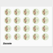 Sticker Rond Aquarelle mignonne Sloth & Merci Feuille Tropical (Feuille)