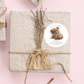 Sticker Rond Aquarelle mignonne Teddy Ours C'Est Un Garçon