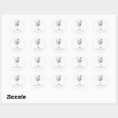 Sticker Rond Aquarelle minimale Floral Vin Mariage (Feuille)