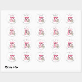 Sticker Rond Aquarelle Mixer rose boulangerie Merci (Feuille)