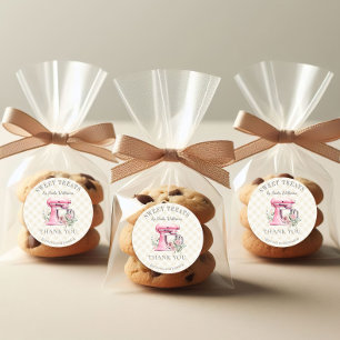 Sticker Rond Aquarelle Mixer rose boulangerie Merci