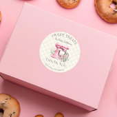 Sticker Rond Aquarelle Mixer rose boulangerie Merci