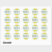 Sticker Rond Aquarelle moderne Baby shower citronnier (Feuille)