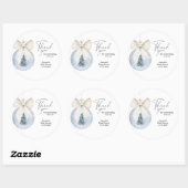 Sticker Rond Aquarelle moderne baby shower d'arbre de Noël (Feuille)